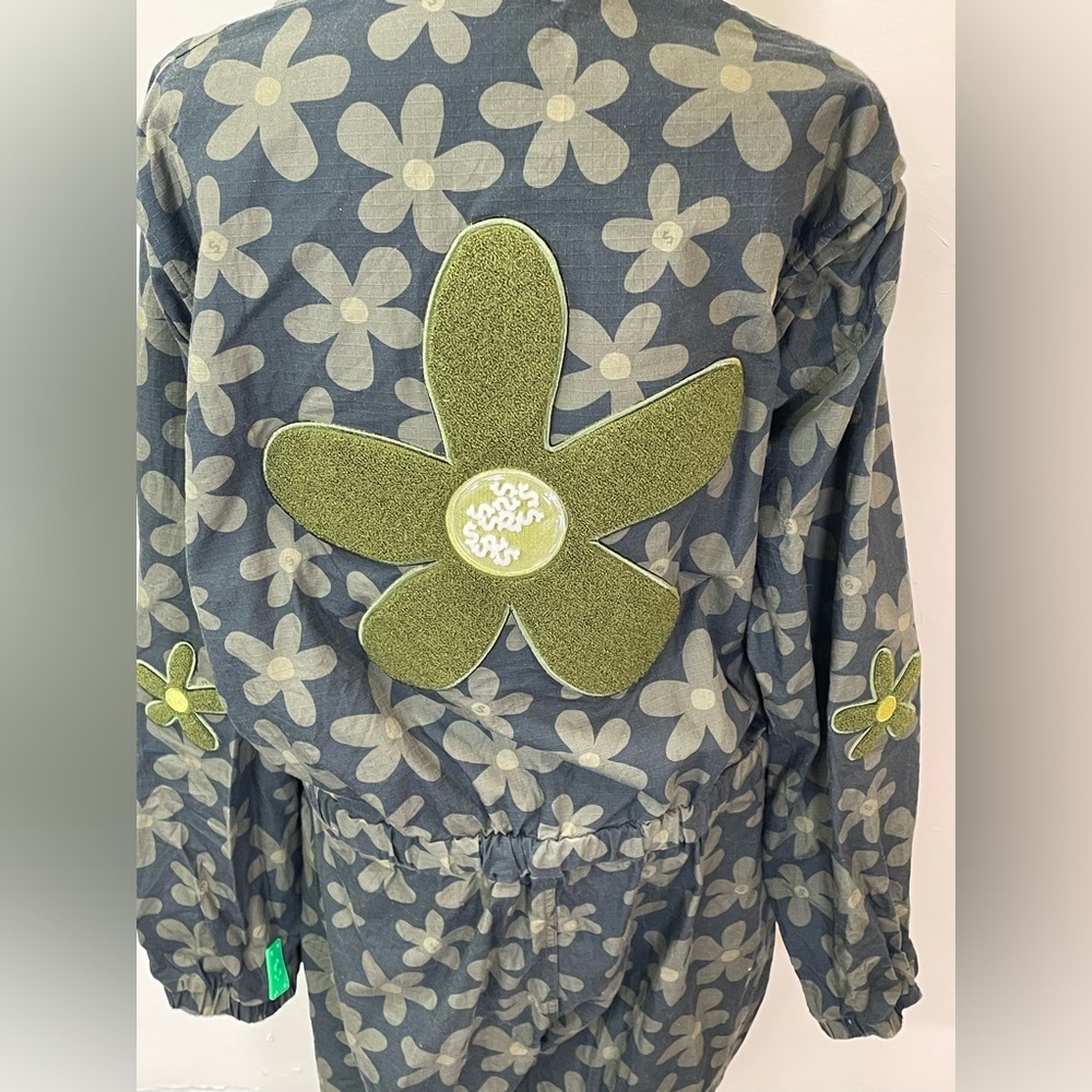 Cash By Cash App Perennial Coveralls Jumpsuit Army Green Size XL Floral Unisex